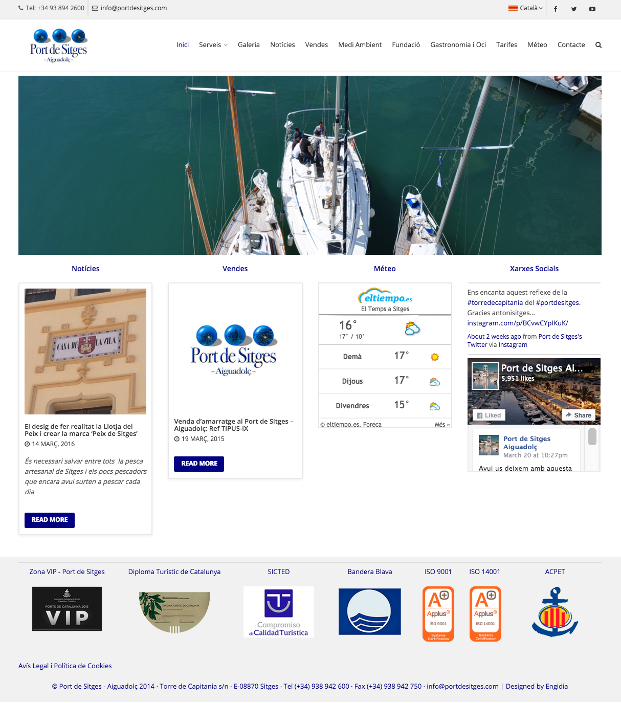 Diseño Web - Port de Sitges - Engidia